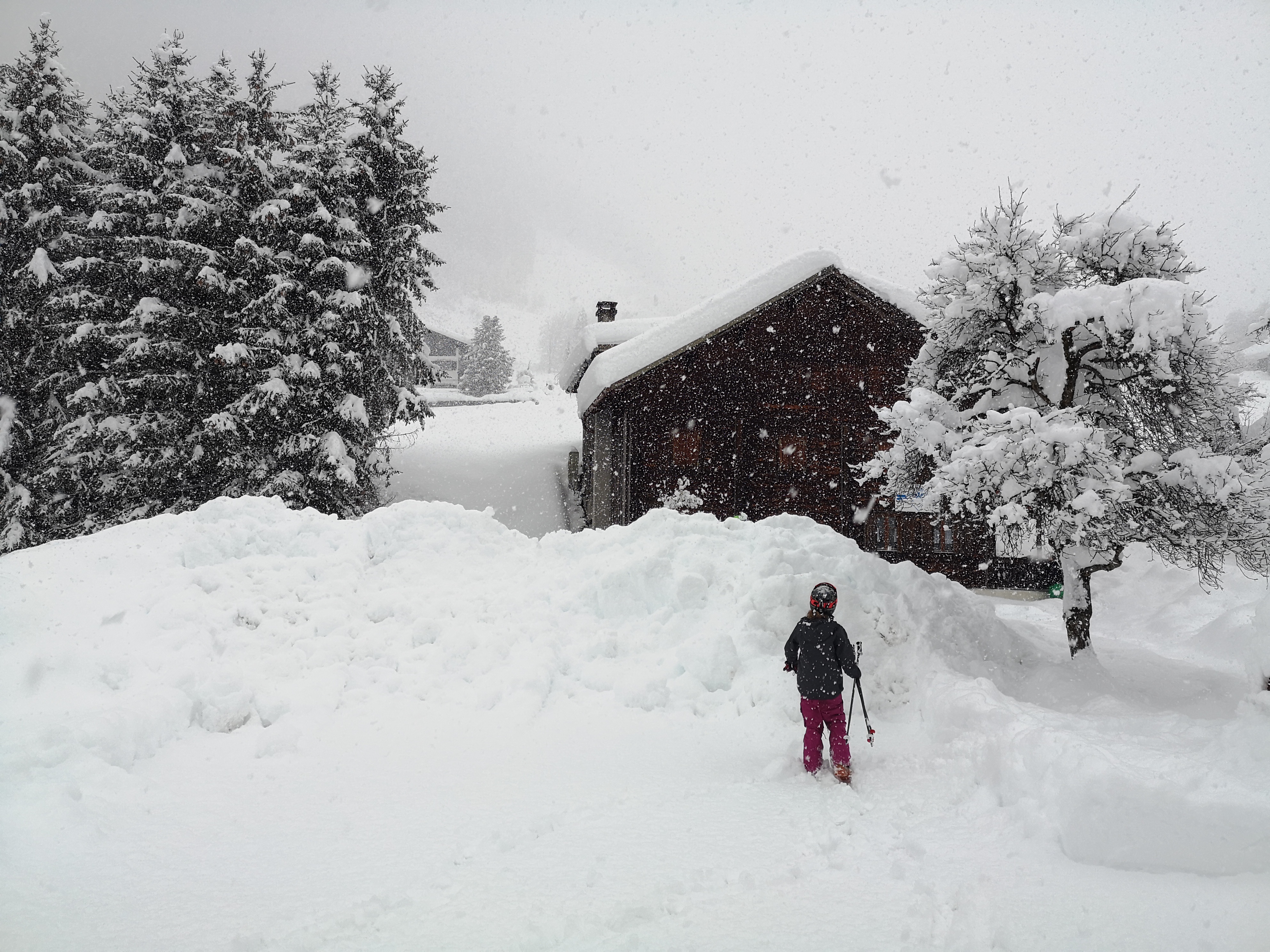 Schneefall an der Markdorfer Hütte in Gaschurn